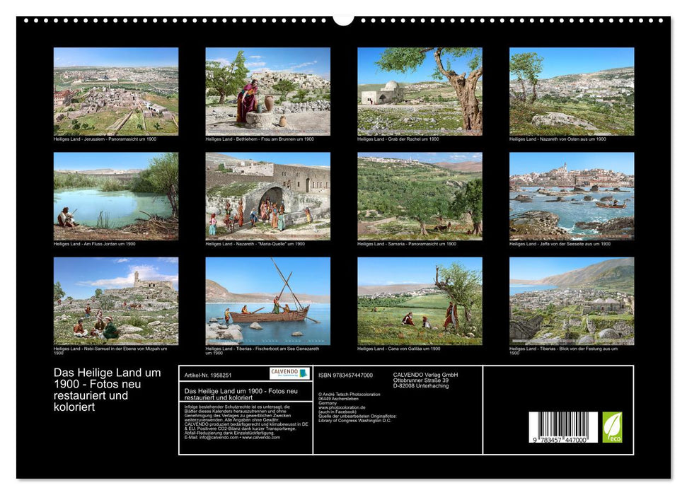 Das Heilige Land um 1900 - Fotos neu restauriert und koloriert (CALVENDO Premium Wandkalender 2026)