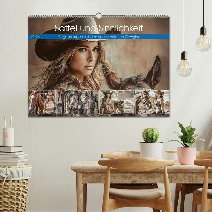 Sattel und Sinnlichkeit - Begegnungen mit den Verführerischen Cowgirls (CALVENDO Wandkalender 2026)
