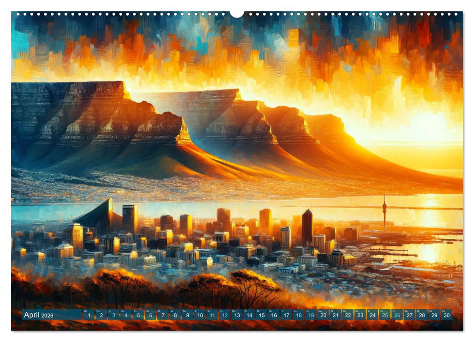 Impressionistische Skylines - Weltstädte von KI visualisiert (CALVENDO Premium Wandkalender 2026)