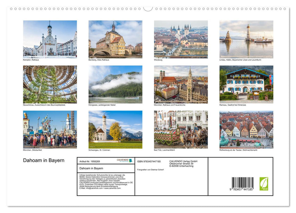 Dahoam in Bayern (CALVENDO Premium Wandkalender 2026)