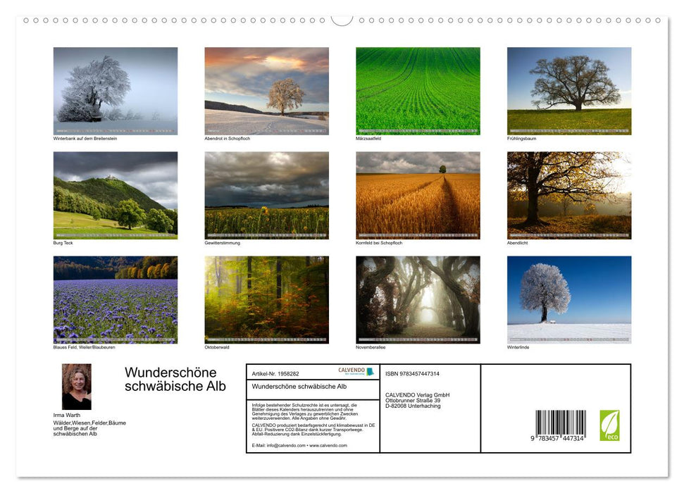 Wunderschöne schwäbische Alb (CALVENDO Premium Wandkalender 2026)