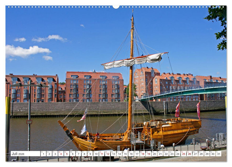 Ansichten von Bremen und Bremerhaven (CALVENDO Premium Wandkalender 2026)