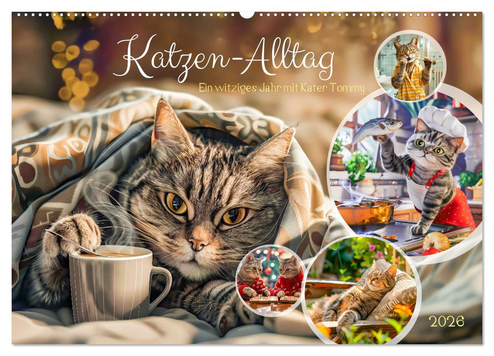 Katzen-Alltag - Ein witziges Jahr mit Kater Tommy (CALVENDO Wandkalender 2026)