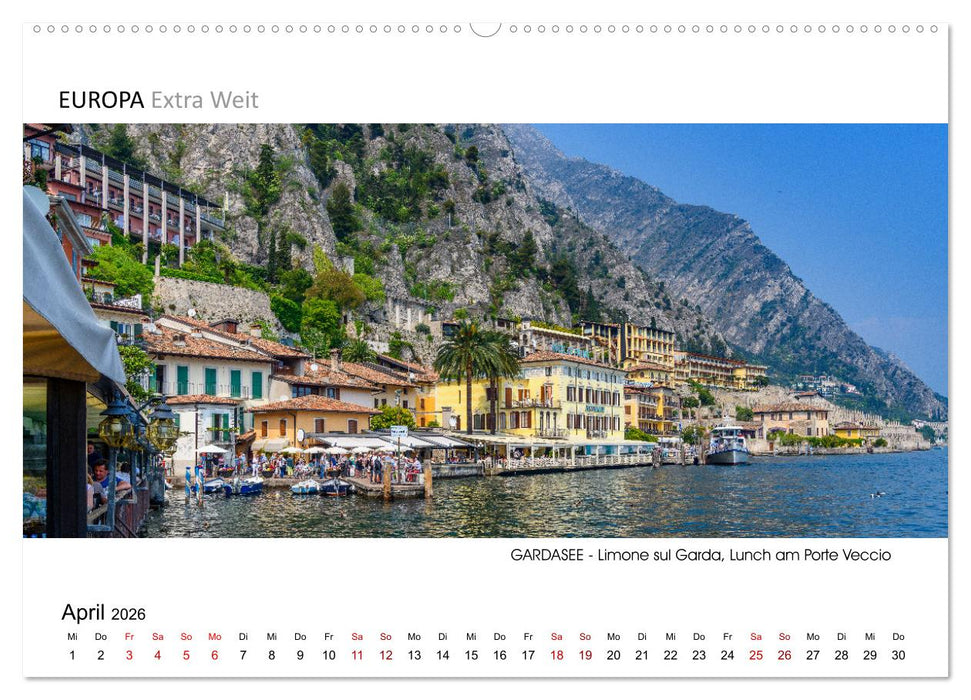 Malerische Orte am GARDASEE - Panoramabilder (CALVENDO Premium Wandkalender 2026)