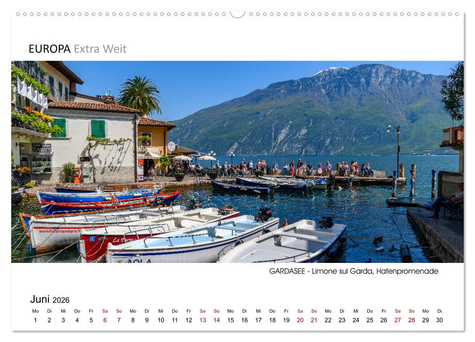 Malerische Orte am GARDASEE - Panoramabilder (CALVENDO Premium Wandkalender 2026)
