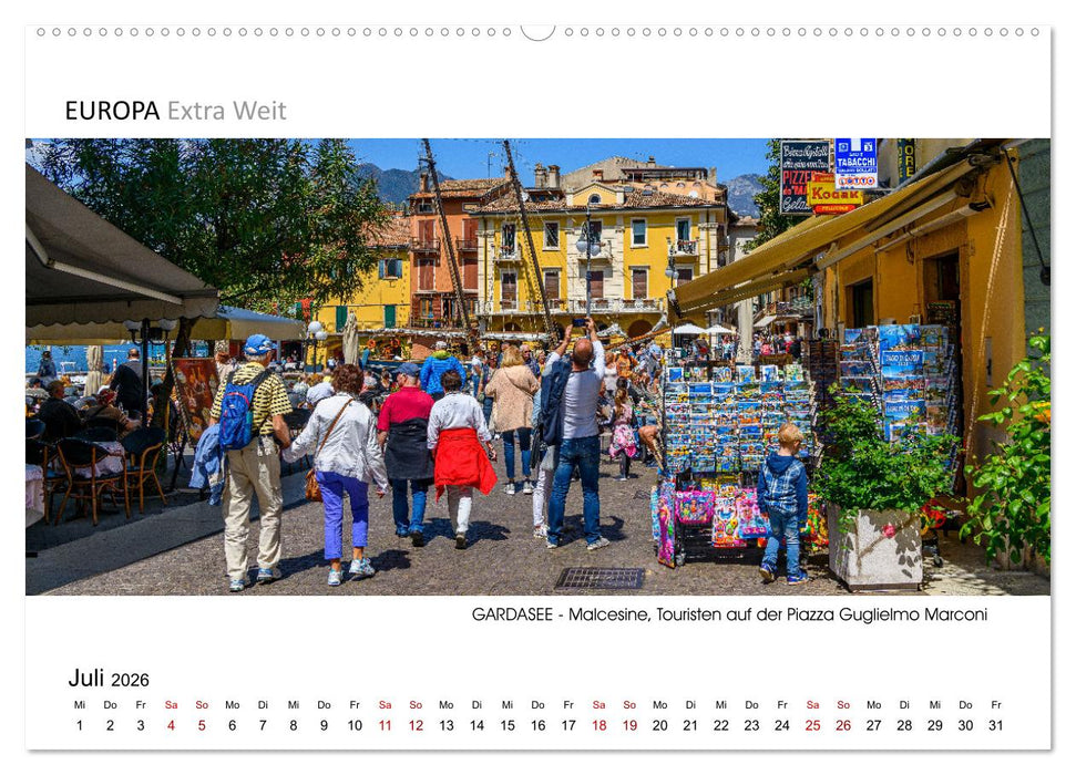 Malerische Orte am GARDASEE - Panoramabilder (CALVENDO Premium Wandkalender 2026)