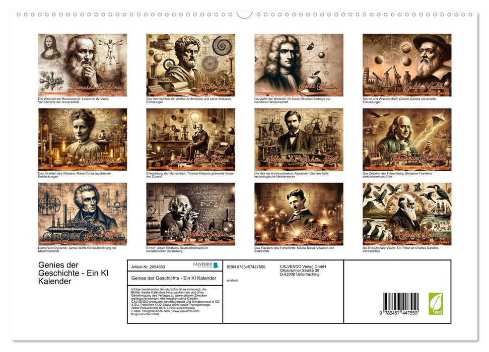 Genies der Geschichte - Ein KI Kalender (CALVENDO Premium Wandkalender 2026)