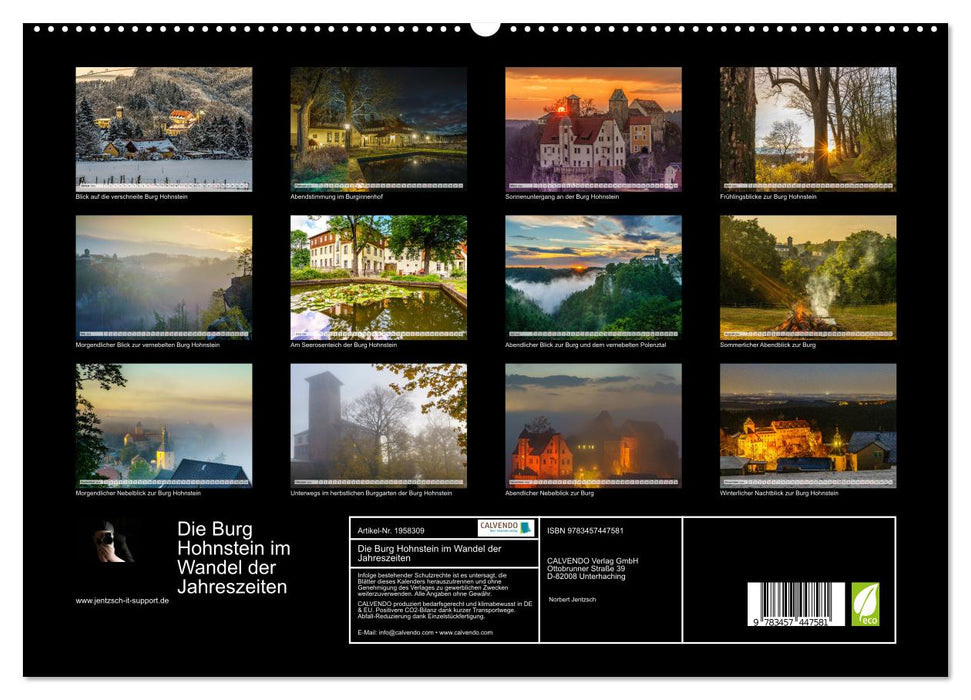 Die Burg Hohnstein im Wandel der Jahreszeiten (CALVENDO Premium Wandkalender 2026)