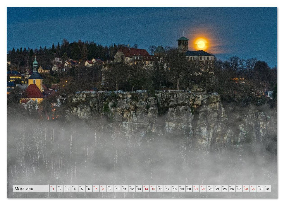 Die Burg Hohnstein im Licht der vier Jahreszeiten (CALVENDO Premium Wandkalender 2026)