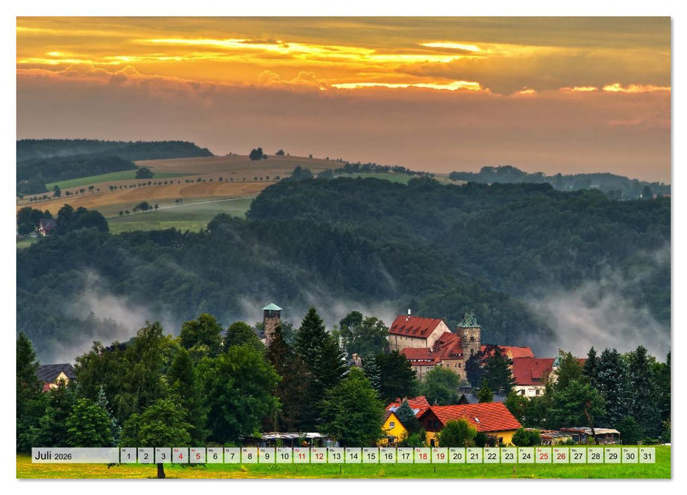 Die Burg Hohnstein im Licht der vier Jahreszeiten (CALVENDO Premium Wandkalender 2026)