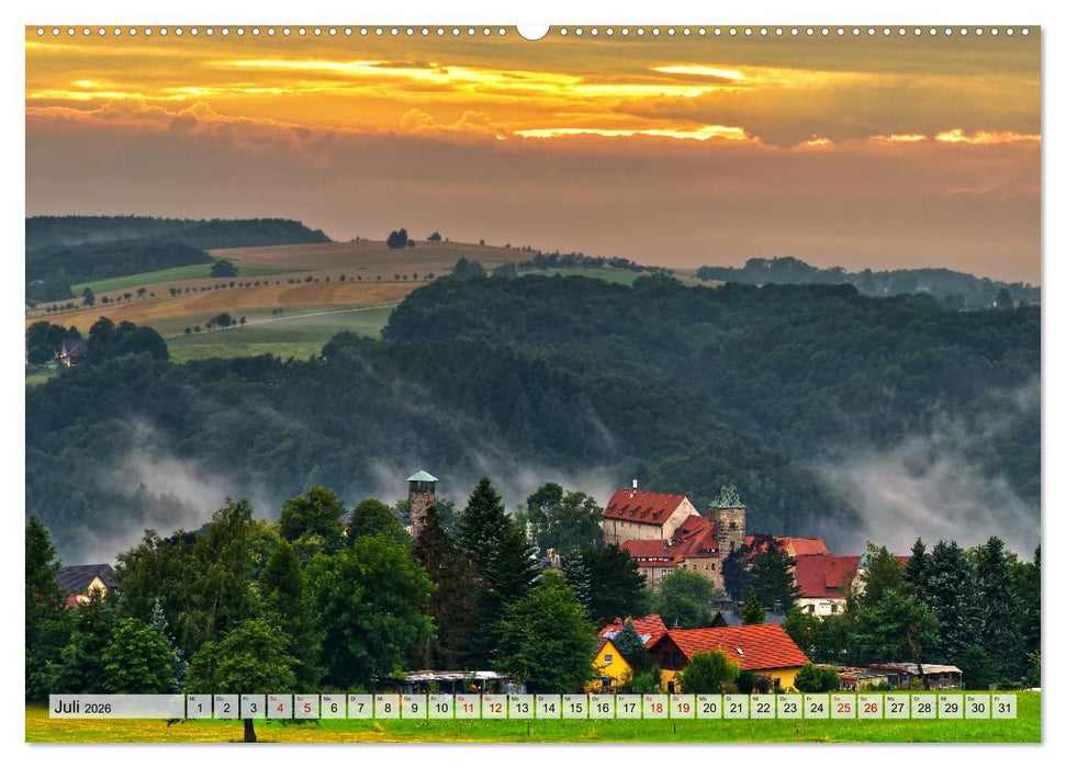 Die Burg Hohnstein im Licht der vier Jahreszeiten (CALVENDO Premium Wandkalender 2026)