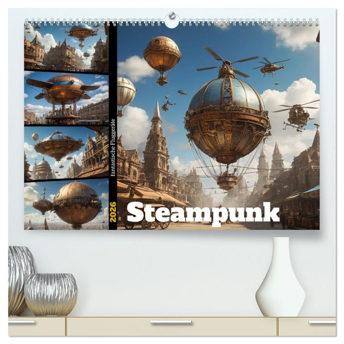 Steampunk - fantastische Fluggeräte (CALVENDO Premium Wandkalender 2026)