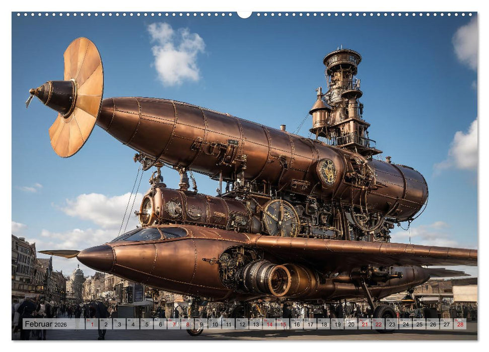 Steampunk - fantastische Fluggeräte (CALVENDO Premium Wandkalender 2026)