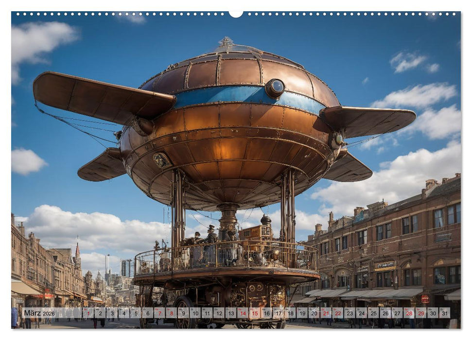 Steampunk - fantastische Fluggeräte (CALVENDO Premium Wandkalender 2026)