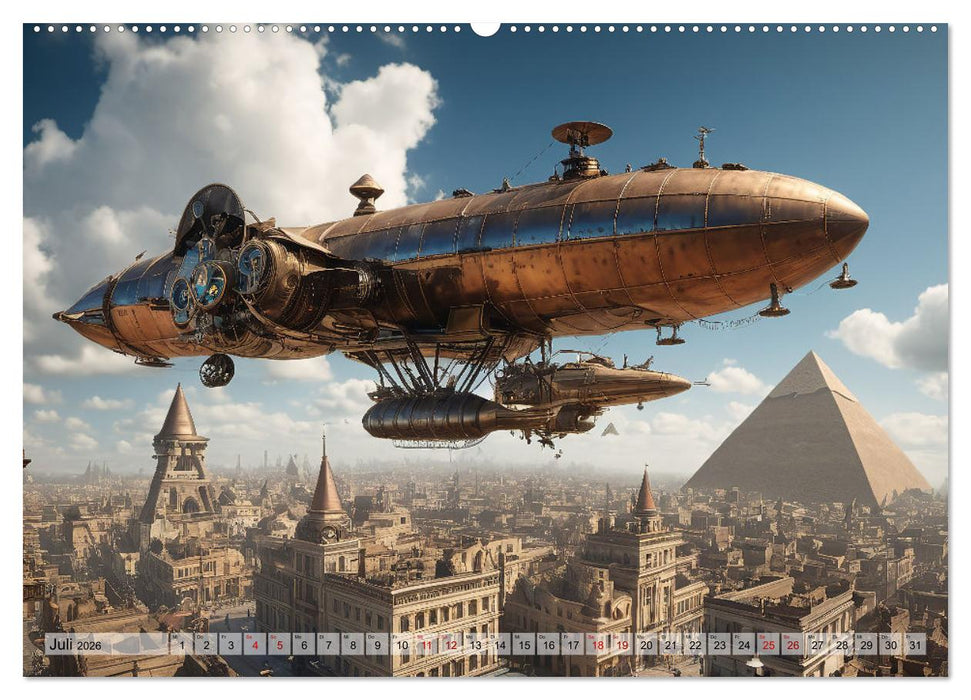 Steampunk - fantastische Fluggeräte (CALVENDO Premium Wandkalender 2026)