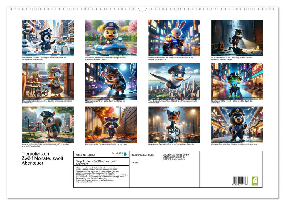 Tierpolizisten - Zwölf Monate, zwölf Abenteuer (CALVENDO Wandkalender 2026)