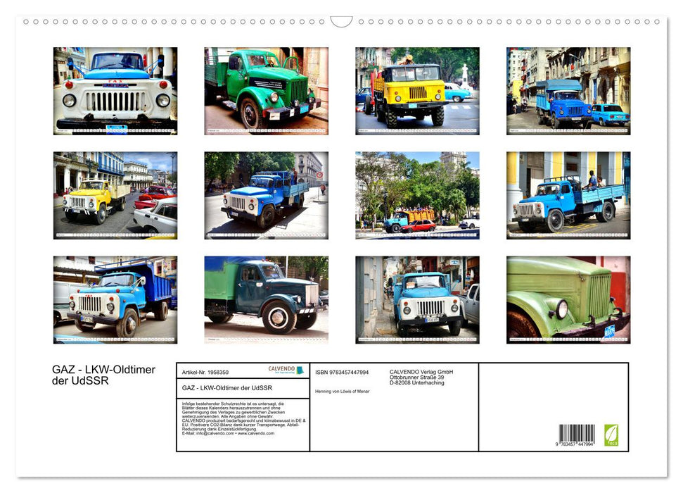 GAZ - LKW-Oldtimer der UdSSR (CALVENDO Wandkalender 2026)