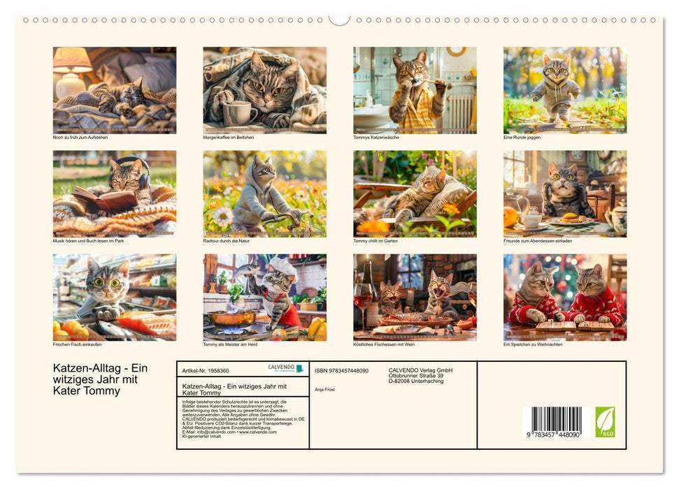 Katzen-Alltag - Ein witziges Jahr mit Kater Tommy (CALVENDO Premium Wandkalender 2026)