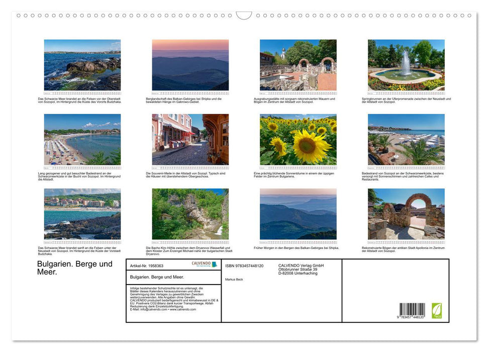 Bulgarien. Berge und Meer. (CALVENDO Wandkalender 2026)