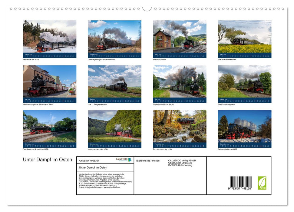 Unter Dampf im Osten (CALVENDO Premium Wandkalender 2026)