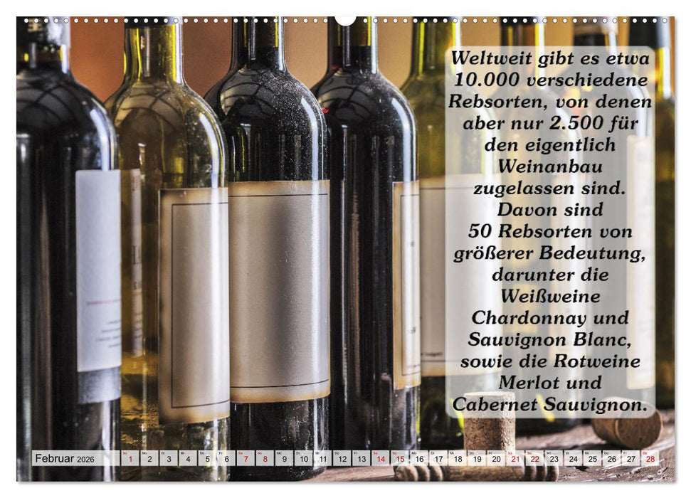 Wissenswertes über Wein (CALVENDO Premium Wandkalender 2026)