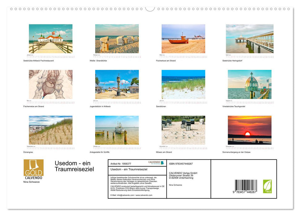 Usedom - ein Traumreiseziel (CALVENDO Premium Wandkalender 2026)