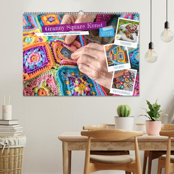 Granny Square Kunst - Ein Jahr voller kreativer Häkelideen (CALVENDO Wandkalender 2026)