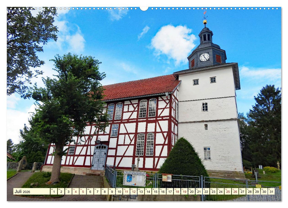 Fachwerkhäuser - Kirchen in Thüringen (CALVENDO Premium Wandkalender 2026)