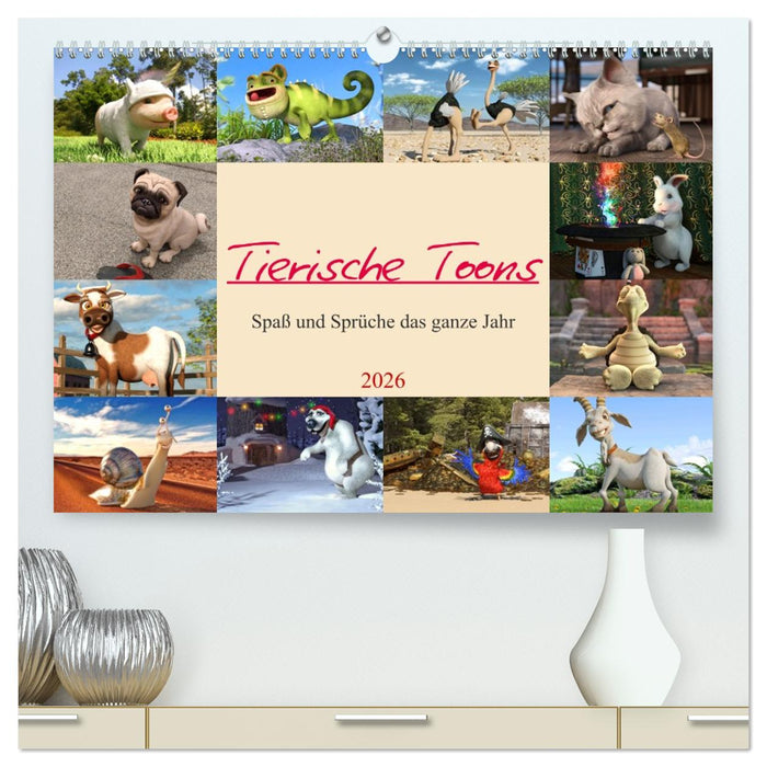 Tierische Toons (CALVENDO Premium Wandkalender 2026)