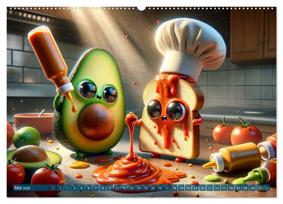 Avocado & Toast - Küchenspäße das ganze Jahr (CALVENDO Premium Wandkalender 2026)