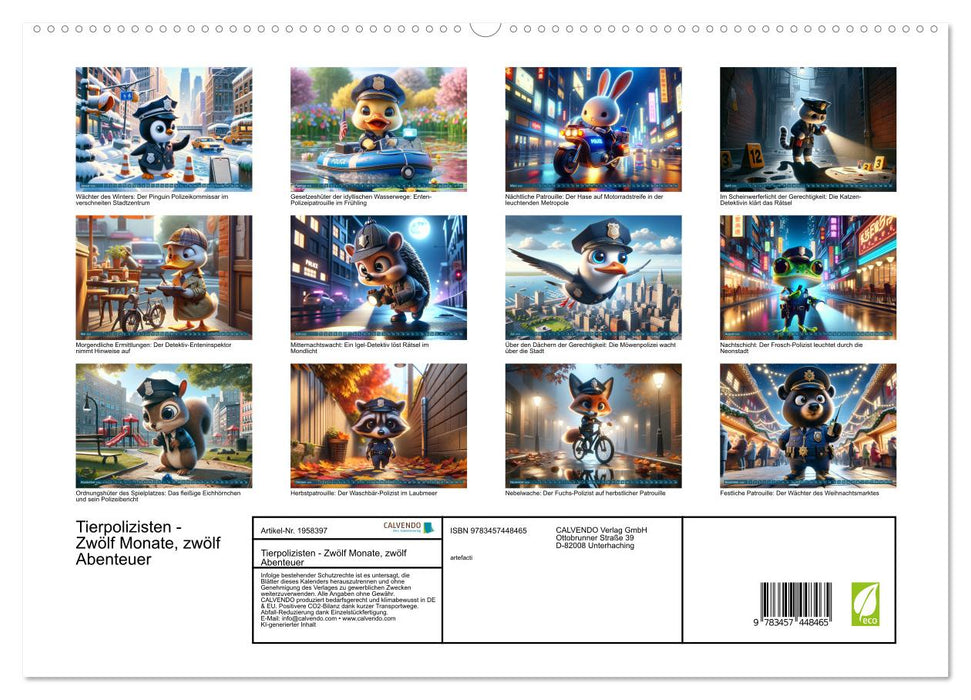 Tierpolizisten - Zwölf Monate, zwölf Abenteuer (CALVENDO Premium Wandkalender 2026)