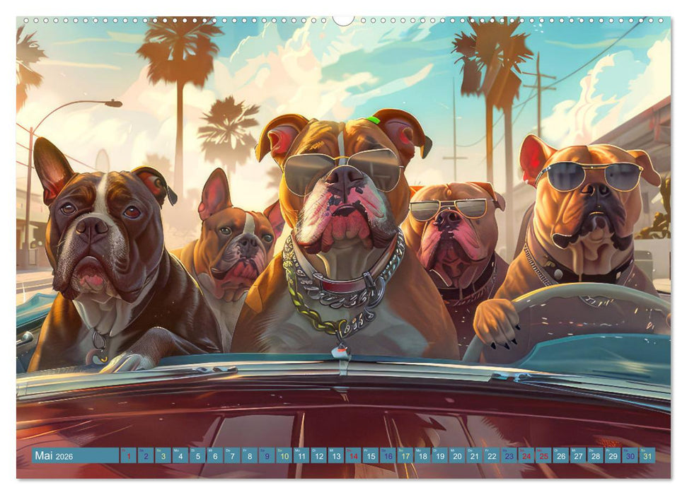 Gangsterhunde - KI-Bilder (CALVENDO Wandkalender 2026)