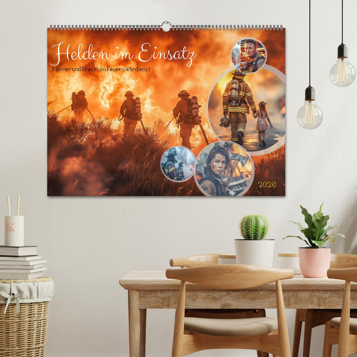 Helden im Einsatz - Männer und Frauen im Feuerwehrdienst (CALVENDO Wandkalender 2026)