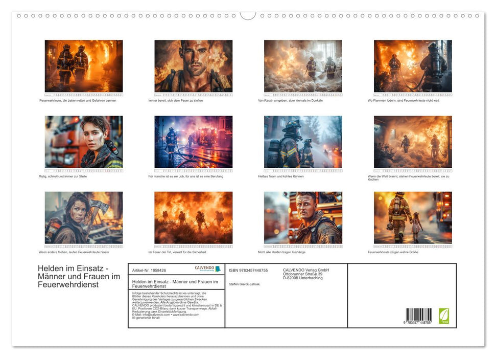 Helden im Einsatz - Männer und Frauen im Feuerwehrdienst (CALVENDO Wandkalender 2026)