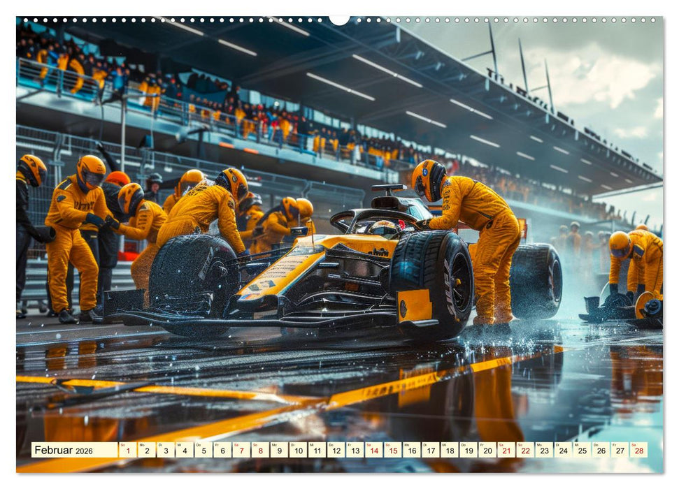 Boxenstopp - eingespieltes Team (CALVENDO Premium Wandkalender 2026)