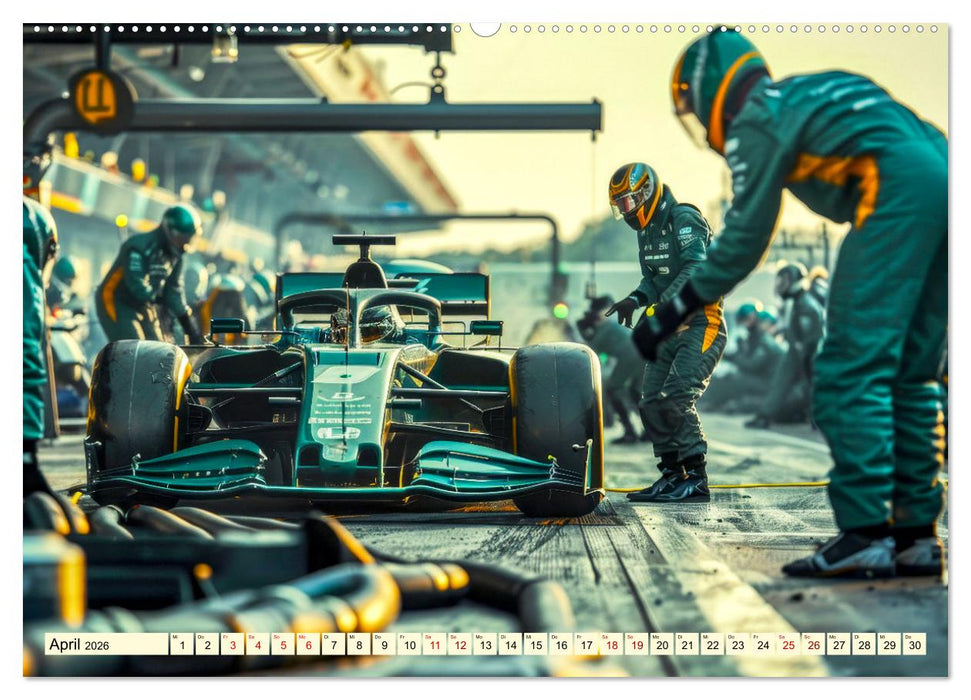 Boxenstopp - eingespieltes Team (CALVENDO Premium Wandkalender 2026)