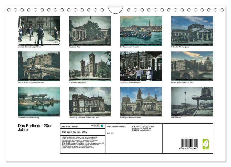 Das Berlin der 20er Jahre (CALVENDO Wandkalender 2026)