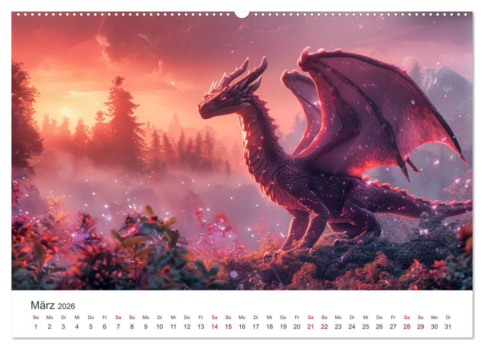 Das Jahr der Drachen (CALVENDO Premium Wandkalender 2026)