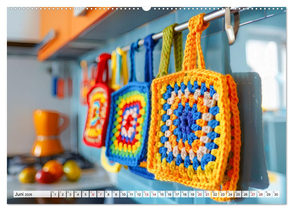 Granny Square Kunst - Ein Jahr voller kreativer Häkelideen (CALVENDO Premium Wandkalender 2026)