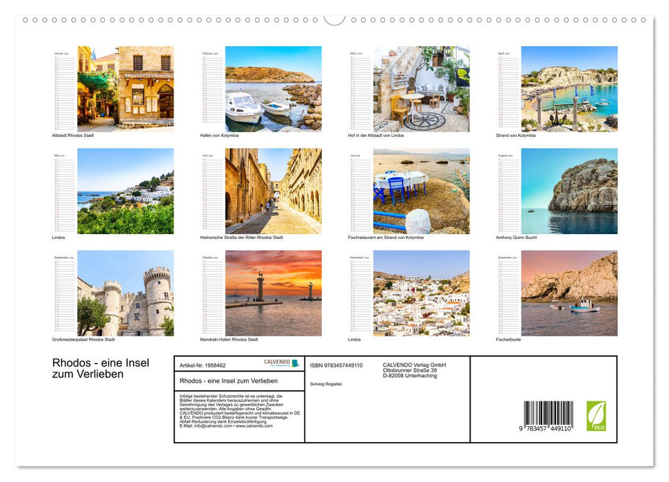 Rhodos - eine Insel zum Verlieben (CALVENDO Premium Wandkalender 2026)