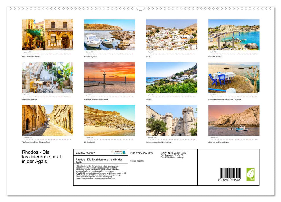 Rhodos - Die faszinierende Insel in der Ägäis (CALVENDO Premium Wandkalender 2026)
