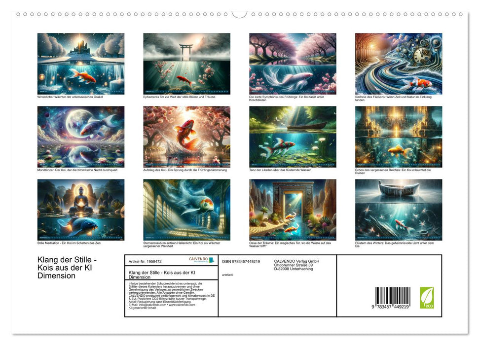 Klang der Stille - Kois aus der KI Dimension (CALVENDO Premium Wandkalender 2026)