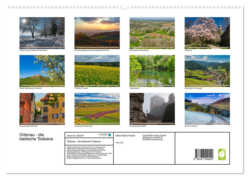 Ortenau - die badische Toskana (CALVENDO Premium Wandkalender 2026)