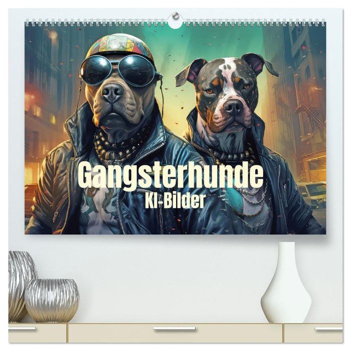 Gangsterhunde - KI-Bilder (CALVENDO Premium Wandkalender 2026)
