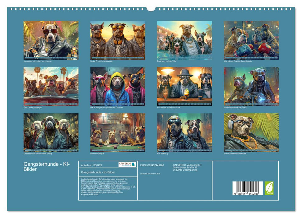Gangsterhunde - KI-Bilder (CALVENDO Premium Wandkalender 2026)