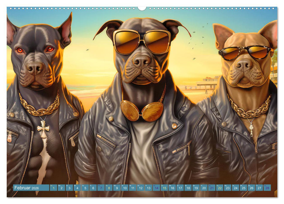 Gangsterhunde - KI-Bilder (CALVENDO Premium Wandkalender 2026)