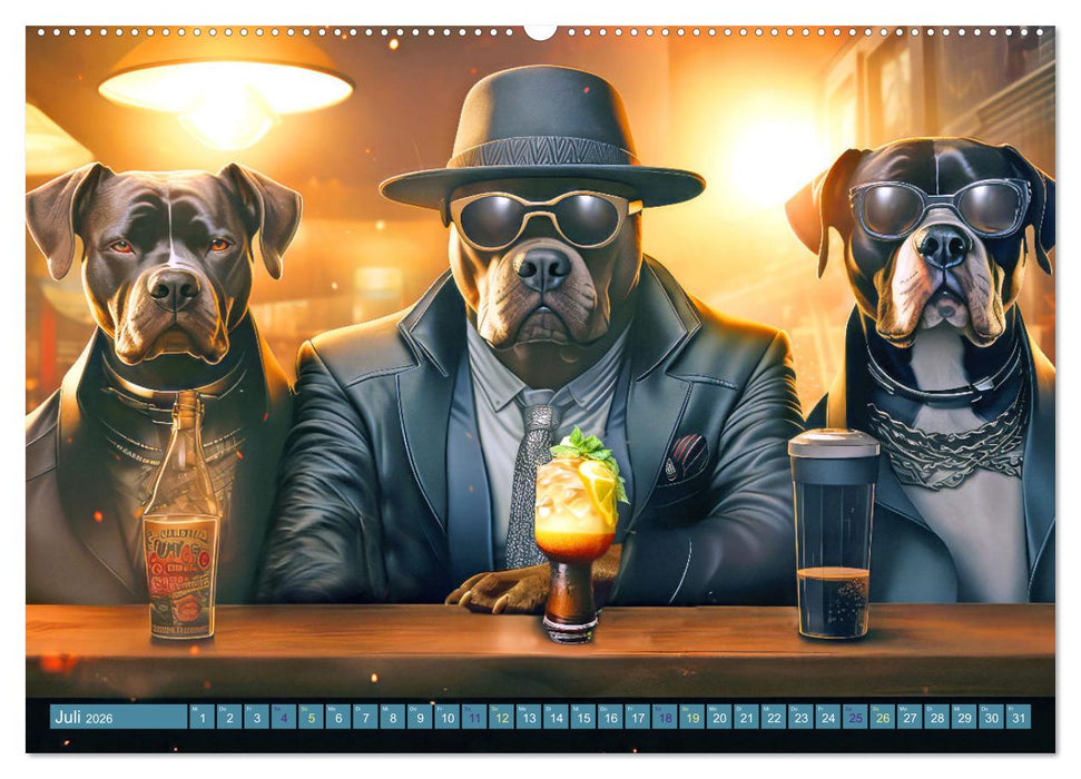 Gangsterhunde - KI-Bilder (CALVENDO Premium Wandkalender 2026)