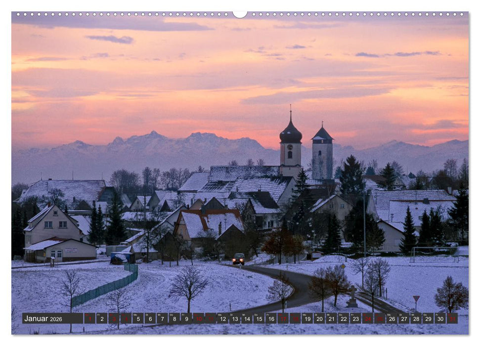 Alpen-Fernsichten von der Südwestalb und Oberen Donau (CALVENDO Premium Wandkalender 2026)