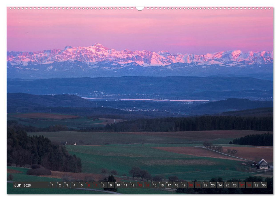 Alpen-Fernsichten von der Südwestalb und Oberen Donau (CALVENDO Premium Wandkalender 2026)