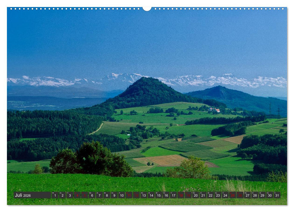 Alpen-Fernsichten von der Südwestalb und Oberen Donau (CALVENDO Premium Wandkalender 2026)